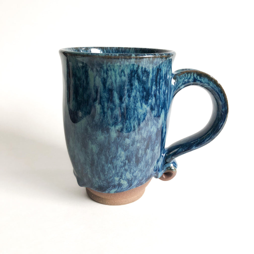 Grande tasse à anse bleu cascade - artisan local – Maison de thé CHA YI